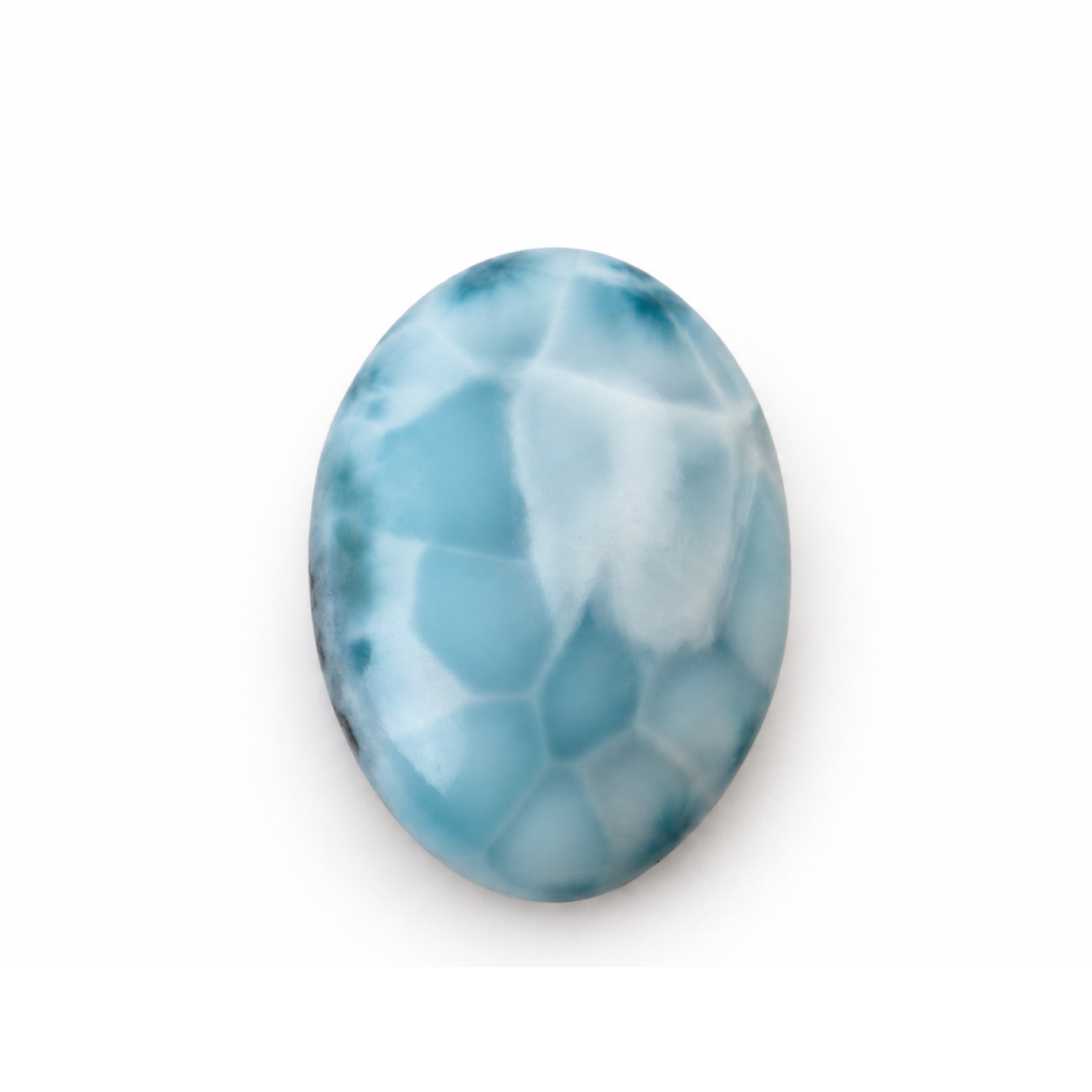 sky blue Natural Dominican Larimar oval Polished Stone 30 mm