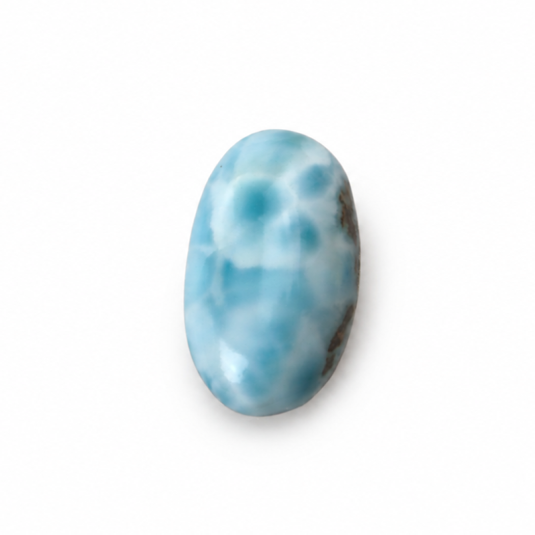 sky blue Natural Dominican Larimar oval Polished Stone 22 mm