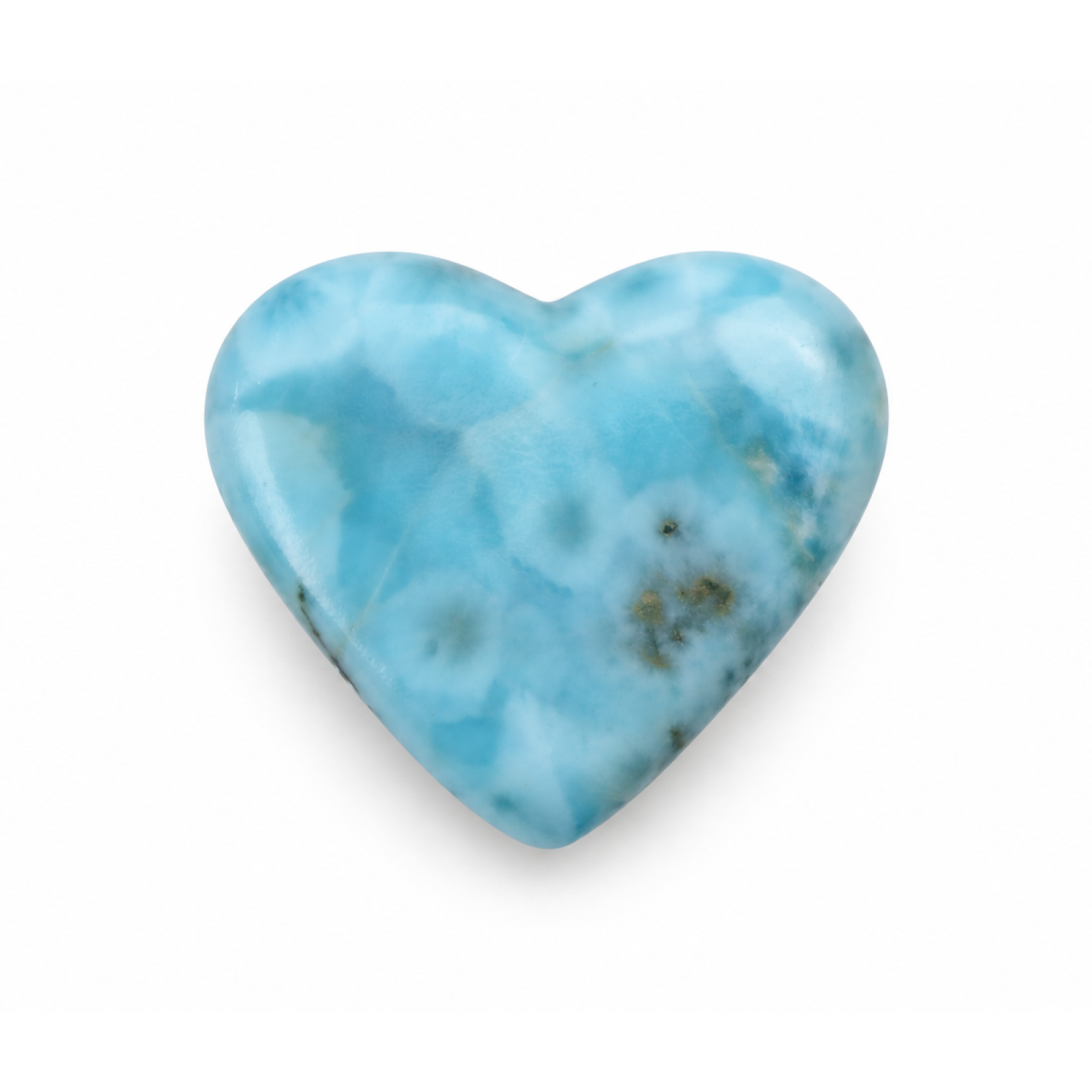 Genuine Sea Blue Larimar Heart No Metal Stones 31mm 0g