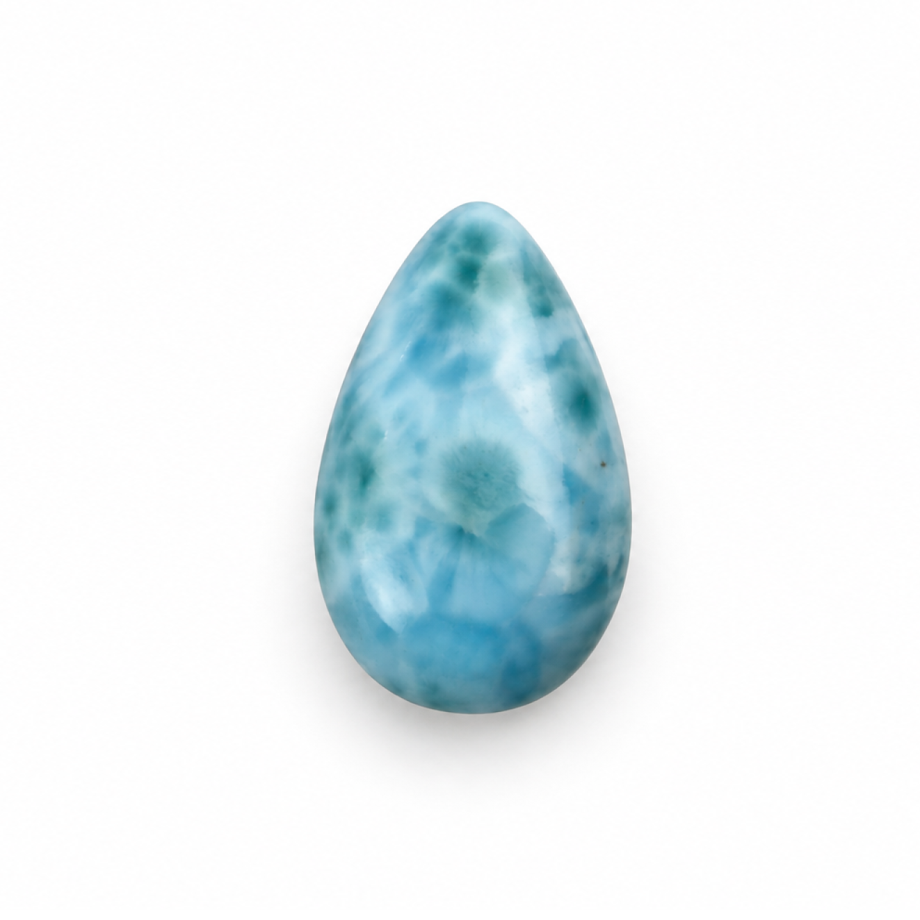 Handcrafted - Polished: Natural Dominican Larimar Cabochon 30mm