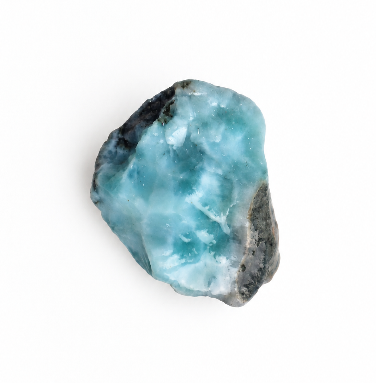 Natural sky blue rough Dominican Larimar 41mm