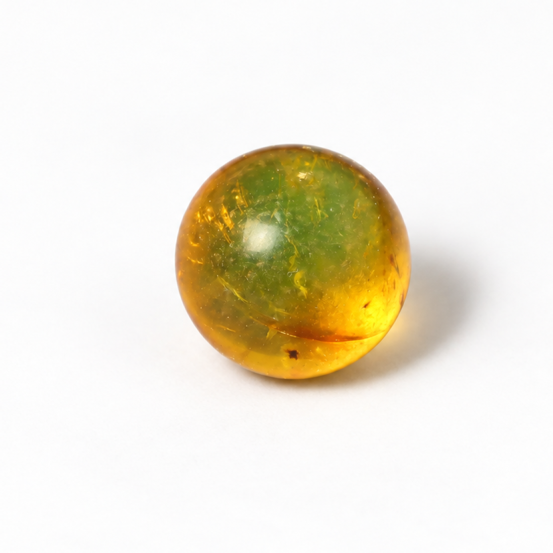 Giant natural orange green Dominican amber sphere ball bead 25.4mm