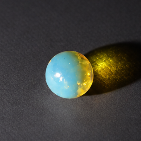 Natural sky blue Dominican amber sphere/ball 7.6mm