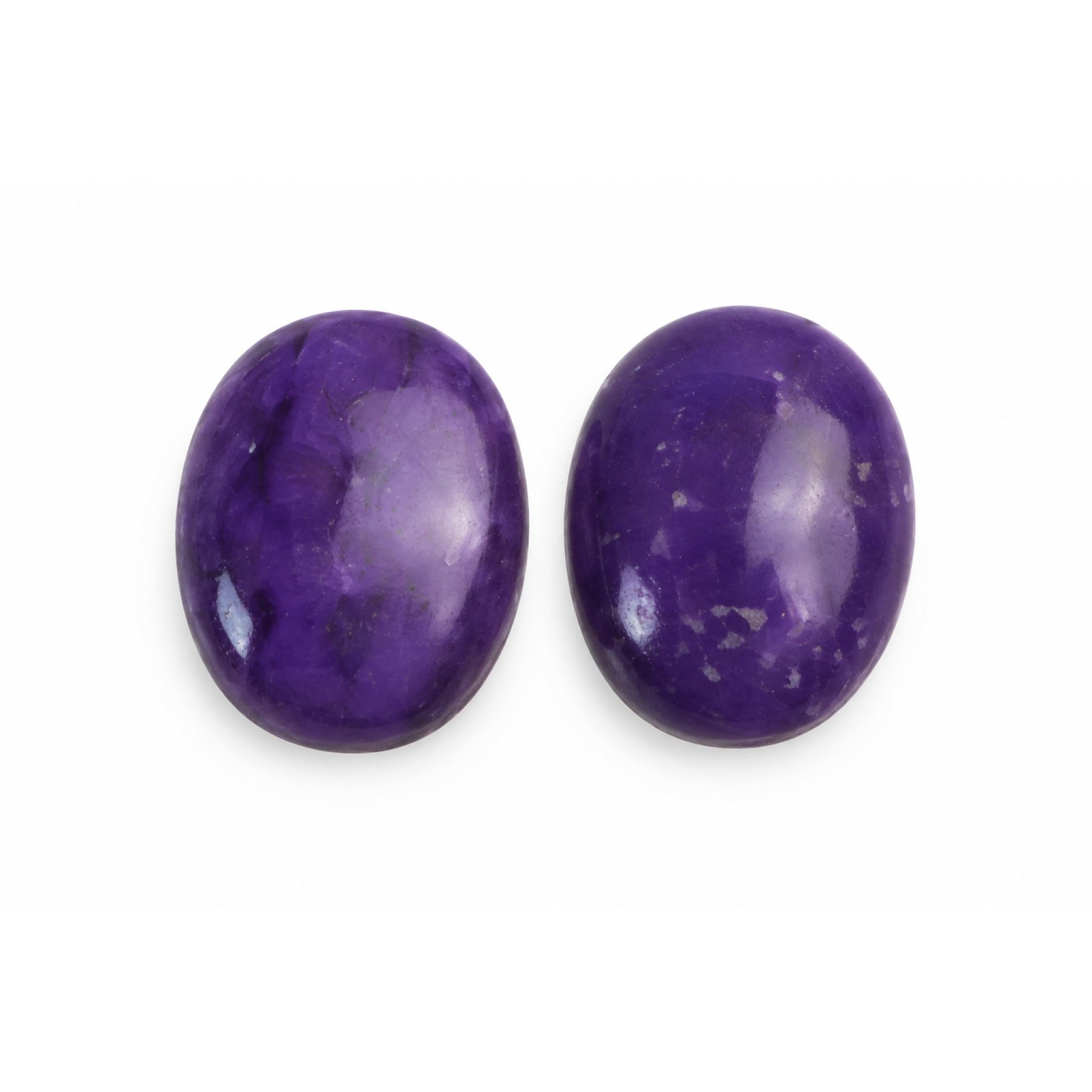 Genuine purple sugilite matched pair 15.5mm