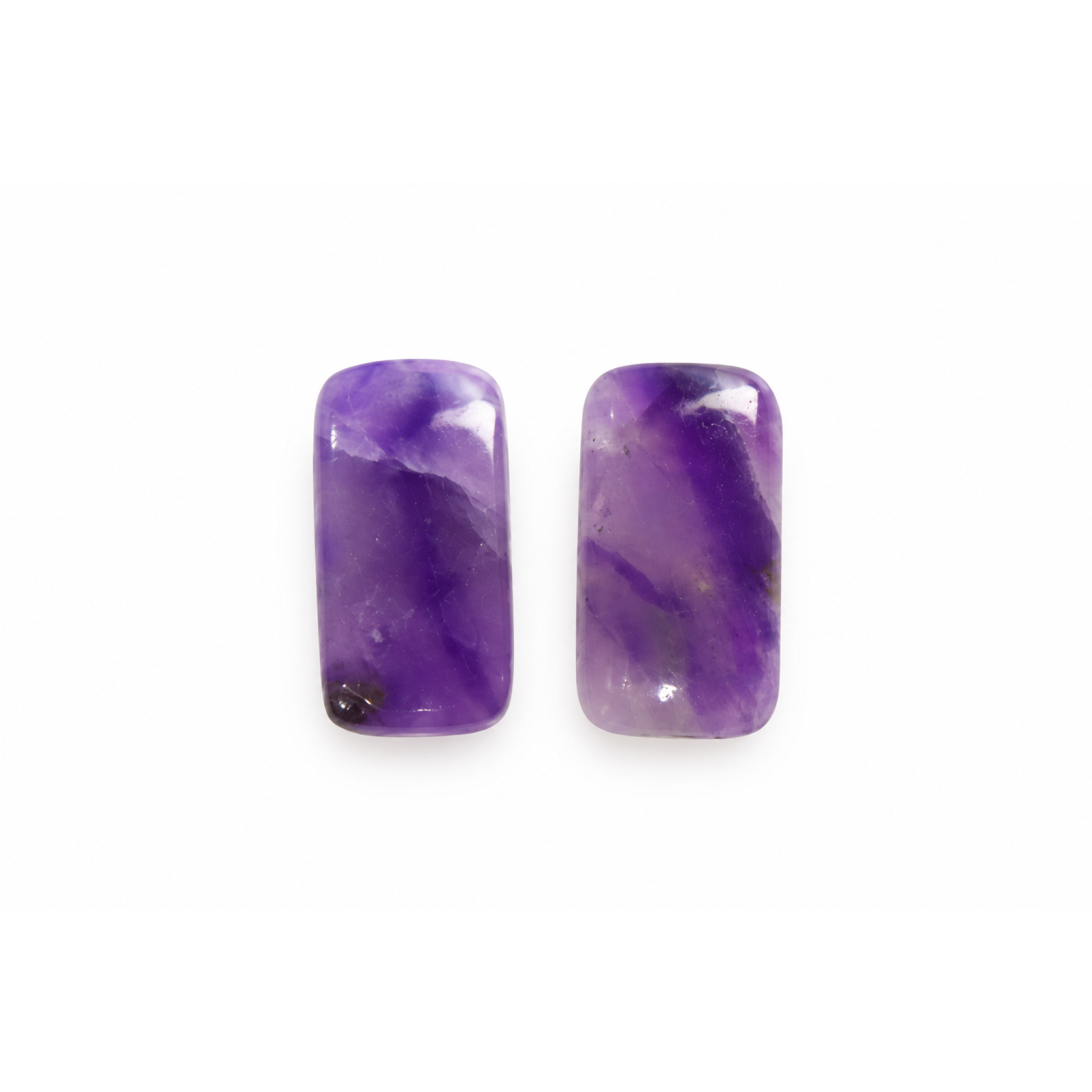 Naturally formed purple sugilite matched pair 13mm