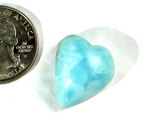 Genuine Natural Blue Heart Larimar Pendant Cabochon 23mm